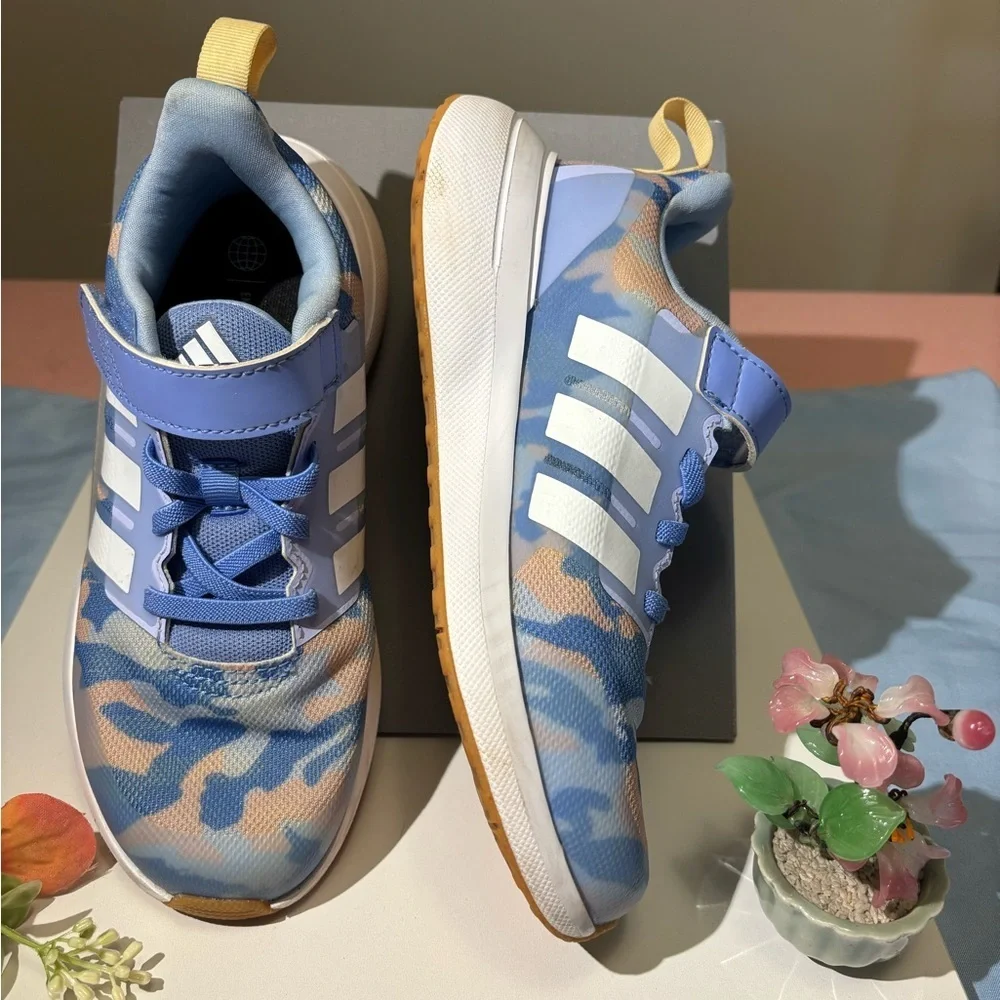 Adidas Kids Fortarun 2.0 Cloudfoam elastic lace top strap shoes